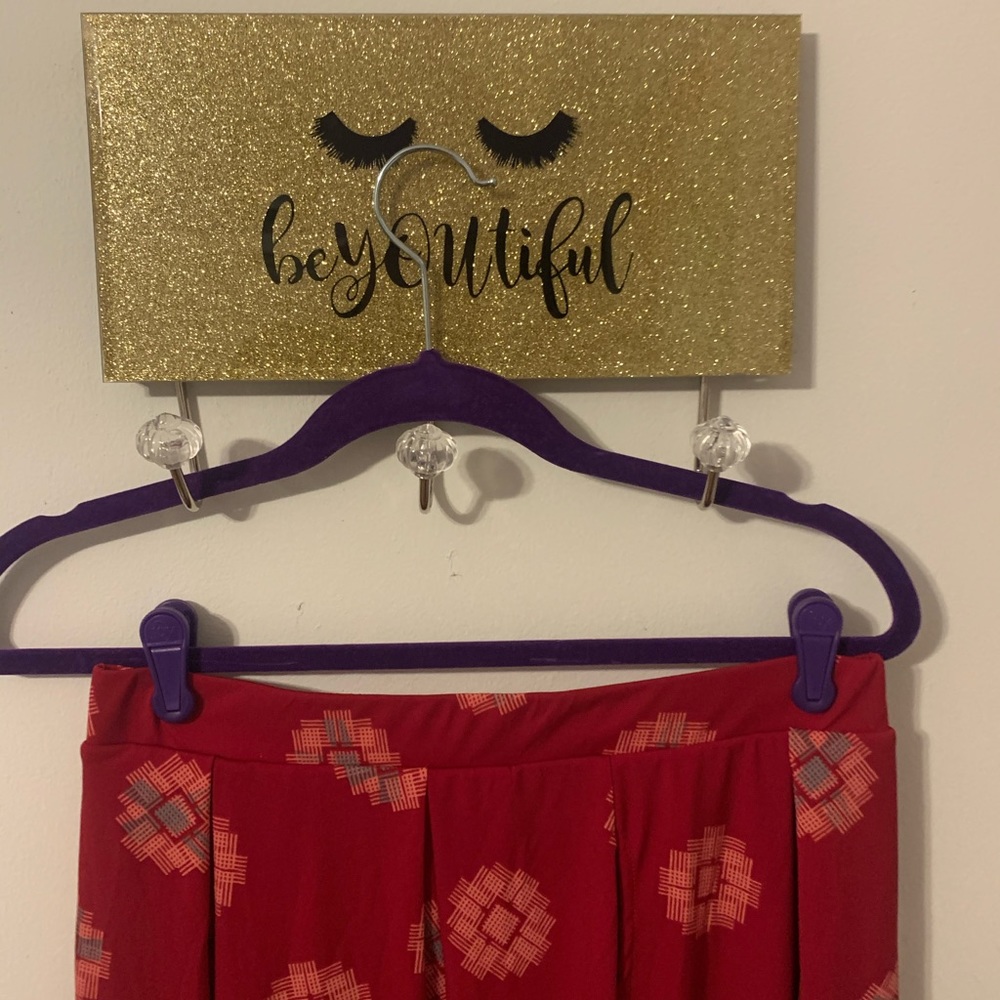 Red designed skirt